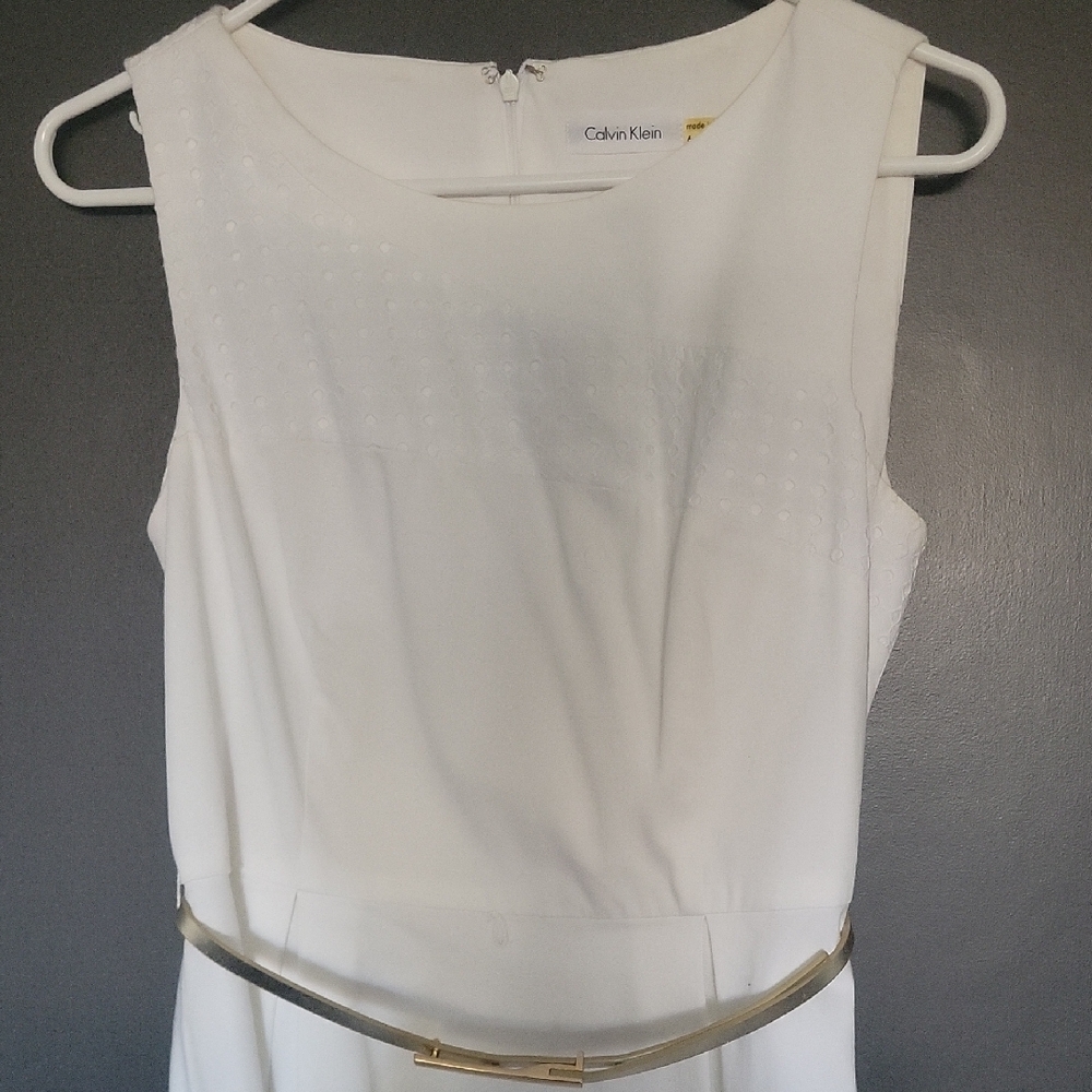 Calvin Klein White Sleeveless Dress